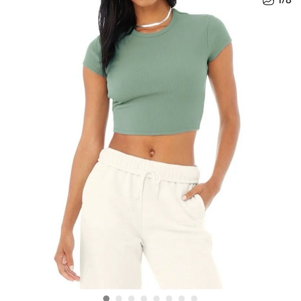ALO Yoga Sea Glass Ribbed Crop Top